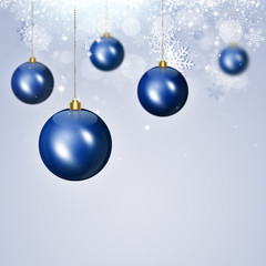 Fototapeta na wymiar Holiday Christmas Blue Balls