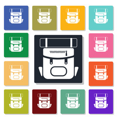 Travel backpack icon