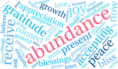 Fototapeta premium Abundance Word Cloud