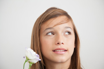 Pretty girl with flowers