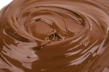 Close up photo of chocolate flow