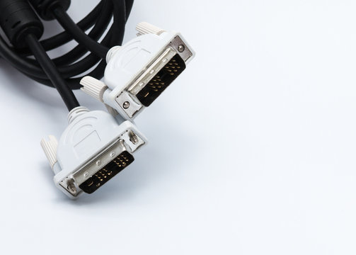 Electronic concept - DVI connector isolated on white background