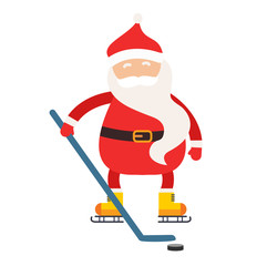 Cartoon Santa winter sport illustration