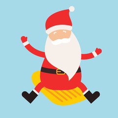 Cartoon extreme Santa winter sport illustration