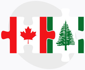 Canada and Norfolk Island Flags