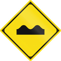 Japanese warning road sign - Bumpy road