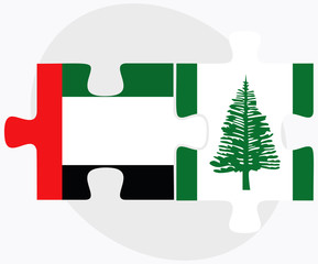 Obraz premium United Arab Emirates and Norfolk Island Flags