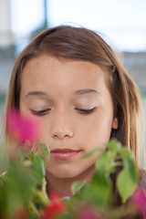 Pretty girl with flowers