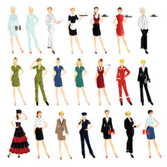Fototapeta premium Set of different professional woman
