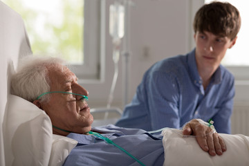 Sleeping elderly hospice patient
