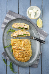 Fischkuchen auf Teller