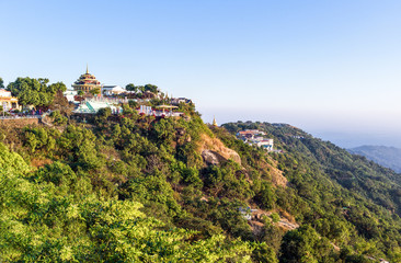 Fototapeta na wymiar Myanmar, the sacred Buddhist mountain of Kyaikhto