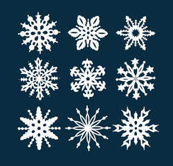 Fototapeta na wymiar Set of snowflakes icons.