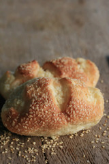 Bread garlic with sesame