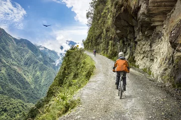 Fotobehang Adventure travel downhill biking road of death © mezzotint_fotolia