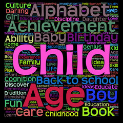 Child education or family word cloud