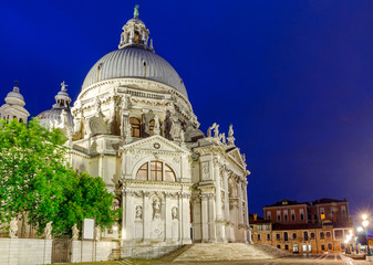 Fototapeta na wymiar Venice. Basilica of Santa Maria della Salute at night.