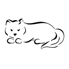 Figure cats black lines