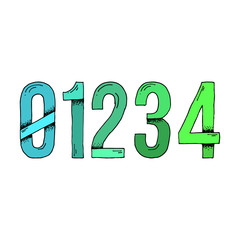 0 1 2 3 4 Cartoon Style Hand Drawn Font