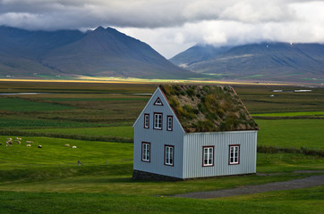 19th century turf houses at Glaumbaer farm, north Iceland