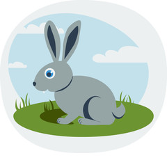 Vector illustration of rabbit symbol. For a pet shop