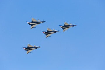 Nakhonratchasima, THAILAND November 26, 2015 : F16 Gripen and Au