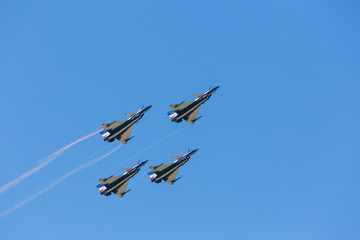 Nakhonratchasima, THAILAND November 26, 2015 : F16 Gripen and Au