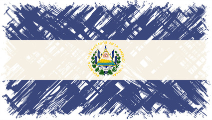 El Salvador grunge flag. Vector illustration.