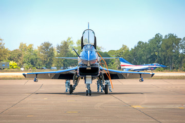 Fototapeta premium Nakhonratchasima, THAILAND November 27, 2015 : F16 Gripen and Au
