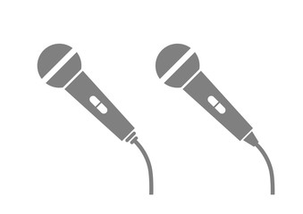 Grey microphone icons on white background