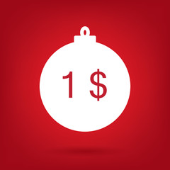 christmas sale sticker tag, price 1 dollar