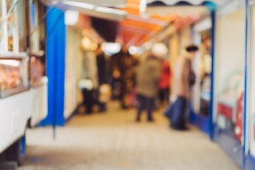Blurred outdoor grocery background