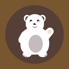 Cute white bear.  Winter banner with cool animal