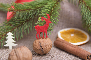 Christmas red reindeer.