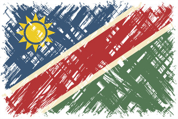 Namibian grunge flag. Vector illustration.
