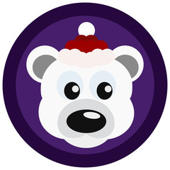 Cute bear in red Santa Clause hat
