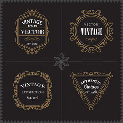 Luxury Logos Set template vintage badge frame flourishes elegant