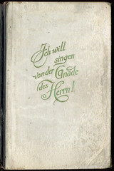 Page with german Words "I will sing of the mercies of the Lord"