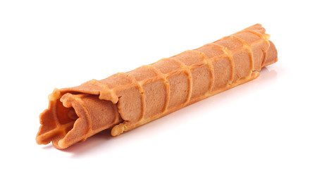 Homemade waffle isolated on white