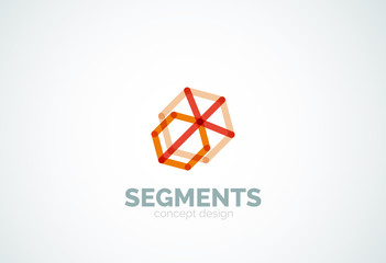 Fototapeta premium Vector outline minimal abstract geometric logo