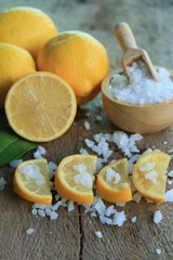 fresh lemon with salt