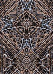 kaleidoscope cross:  roll of barbed wire