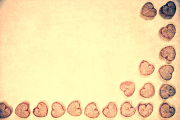 Herzförmige Bonbons mit überlagerter Textur