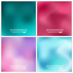 Abstract Creative concept vector multicolored blurred background set. For Web and Mobile Applications, art illustration template design, business infographic and social media, modern decoration