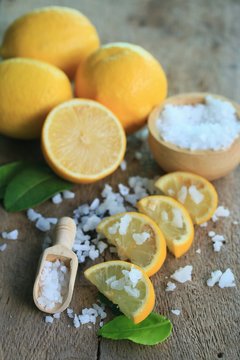 fresh lemon with salt