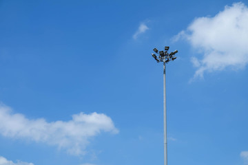Spot light tower and the sky