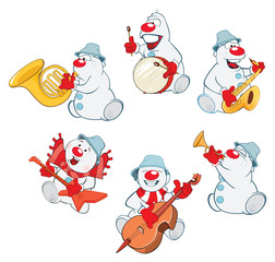 Cartoon Illustration of a Funny Christmas Snowman for you Design. Cartoon Character