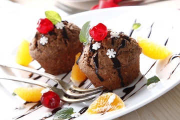 Fototapeta na wymiar Chocolate muffins