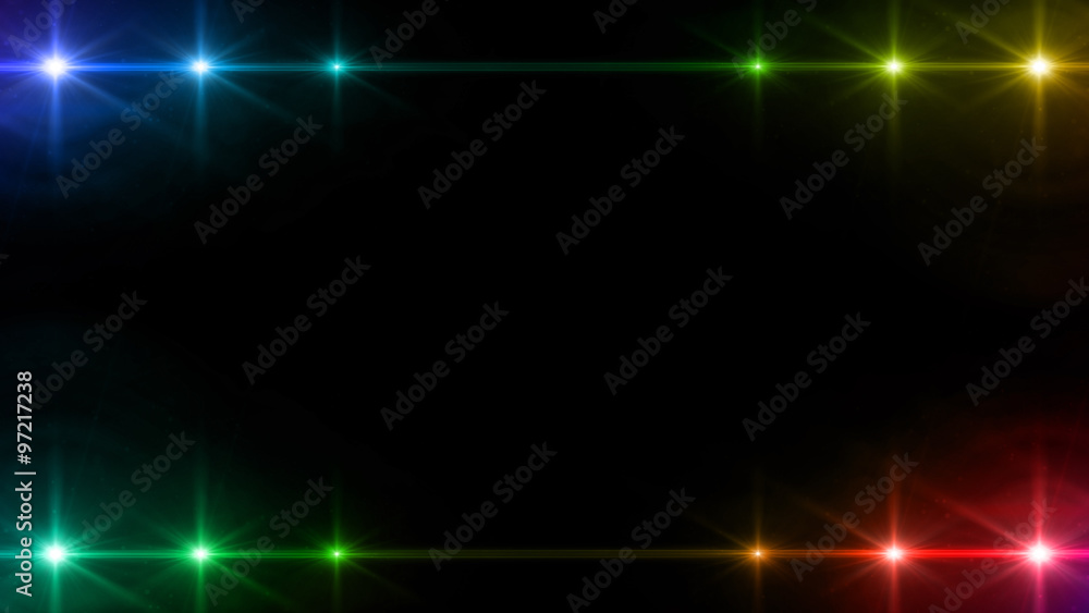 Wall mural spotlight array effect rainbow color