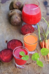 mix beetroot and carrot juices